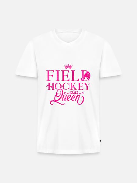 Field hockey queen player - Men's Premium Organic T-shirt with V-neck - white