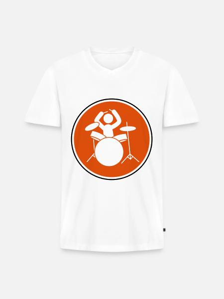 drummer icon drummer - Men's Premium Organic T-shirt with V-neck - white