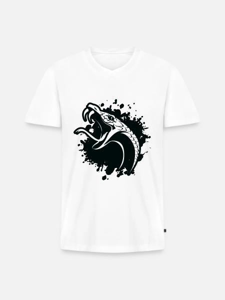 Snake Symbol - Men's Premium Organic T-shirt with V-neck - white