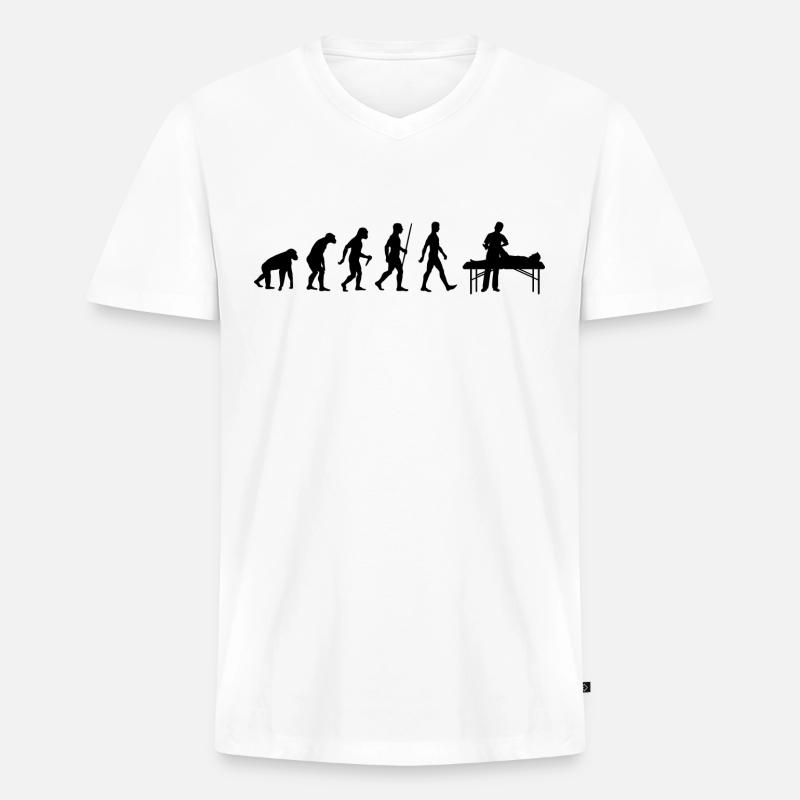 Physiotherapie Evolution Physio Physiotherapeut - Männer Premium Bio T-Shirt mit V-Ausschnitt - Weiß