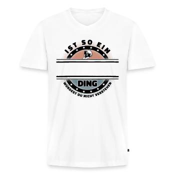 Ist So Ein Name Ding Personalisiert Namen Geschenk - Männer Premium Bio T-Shirt mit V-Ausschnitt - Weiß - Vorne - Nico (187cm)