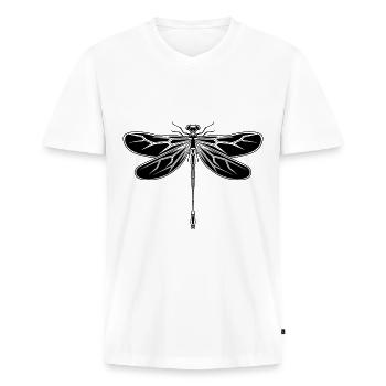 Libelle Insekt - Männer Premium Bio T-Shirt mit V-Ausschnitt - Weiß - Vorne - Nico (187cm)