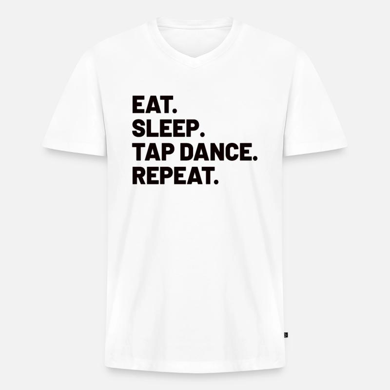 STEPPTANZ STEPPTANZLEHRER Geschenkidee - Männer Premium Bio T-Shirt mit V-Ausschnitt - Weiß