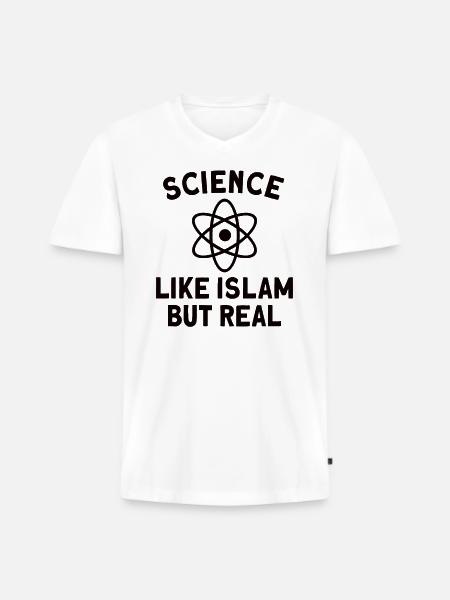 Atheist Atheism Anti-religion Securalism God - Men's Premium Organic T-shirt with V-neck - white