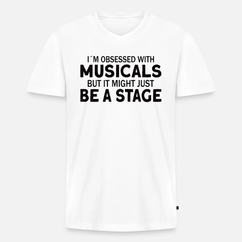 Theaterlehrer Schauspiellehrer - Männer Premium Bio T-Shirt mit V-Ausschnitt - Weiß