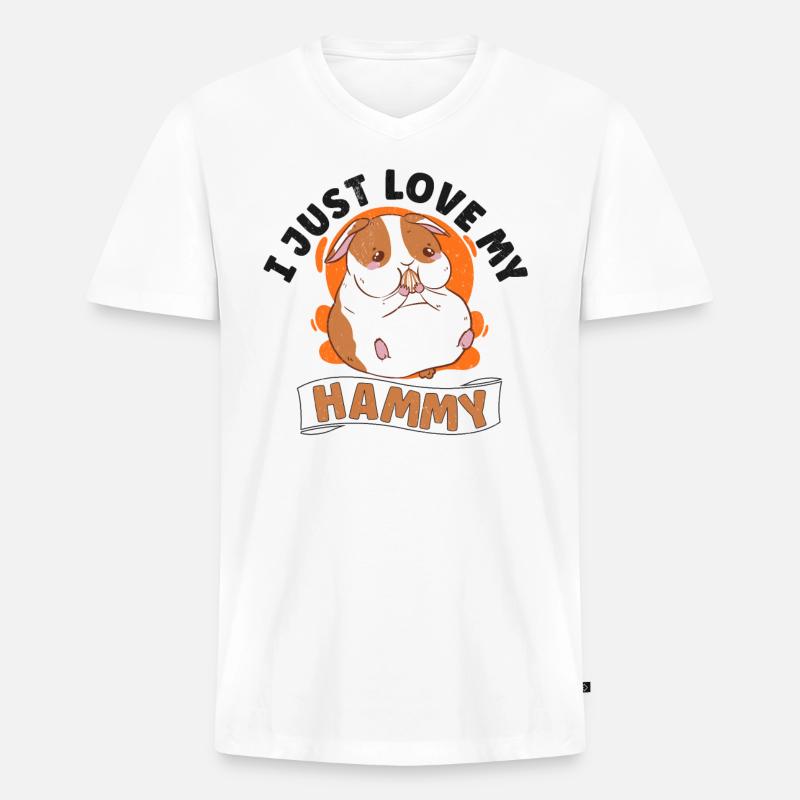 Hamster Fan Hamster Lover Hamsters - Männer Premium Bio T-Shirt mit V-Ausschnitt - Weiß