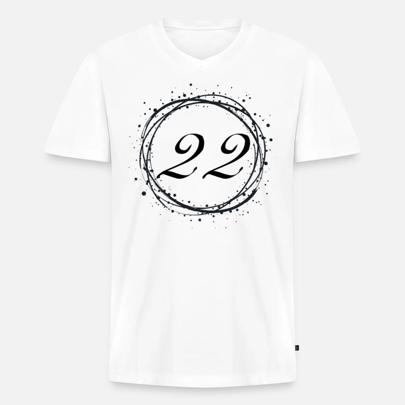 22 - Männer Premium Bio T-Shirt mit V-Ausschnitt - Weiß