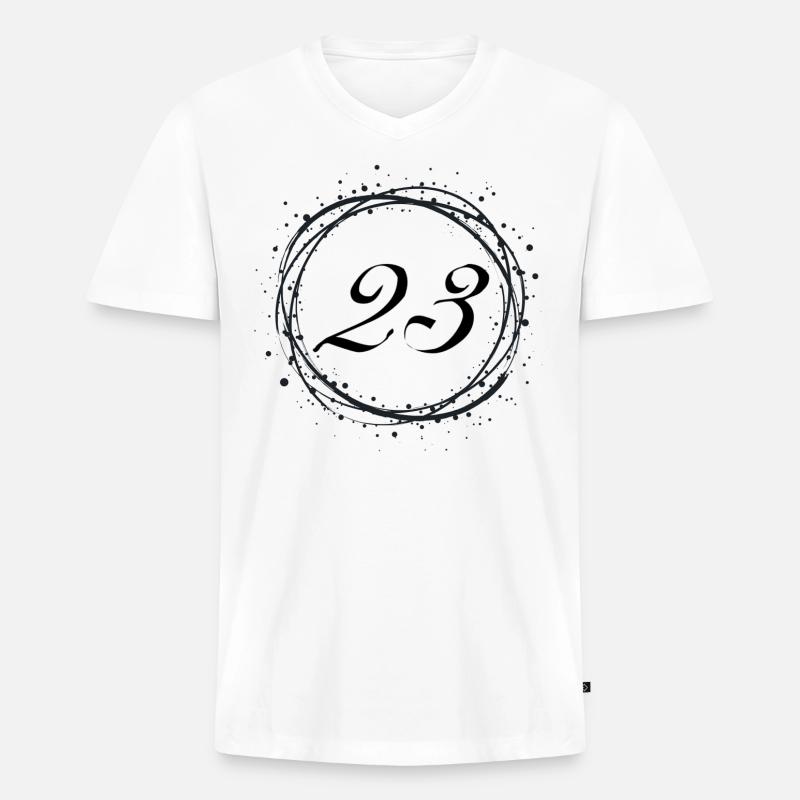 23 - Männer Premium Bio T-Shirt mit V-Ausschnitt - Weiß