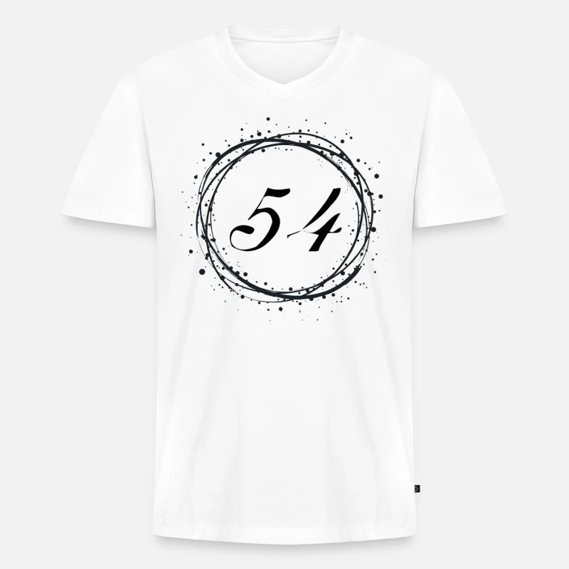 54 - Männer Premium Bio T-Shirt mit V-Ausschnitt - Weiß