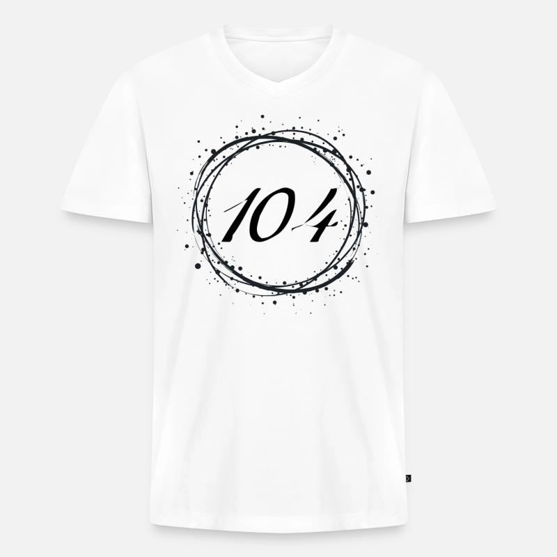 104 - Männer Premium Bio T-Shirt mit V-Ausschnitt - Weiß
