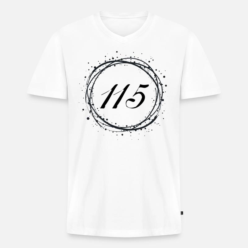 115 - Männer Premium Bio T-Shirt mit V-Ausschnitt - Weiß