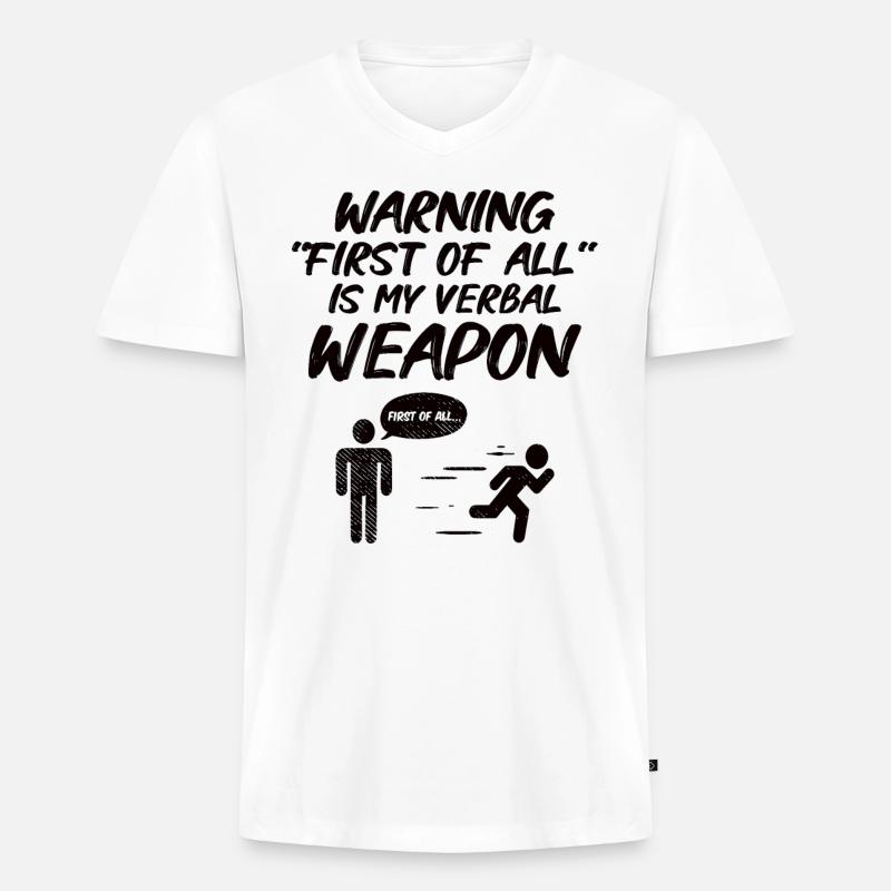 Debattierrede Debattierer Rederedner Geschenkidee - Männer Premium Bio T-Shirt mit V-Ausschnitt - Weiß
