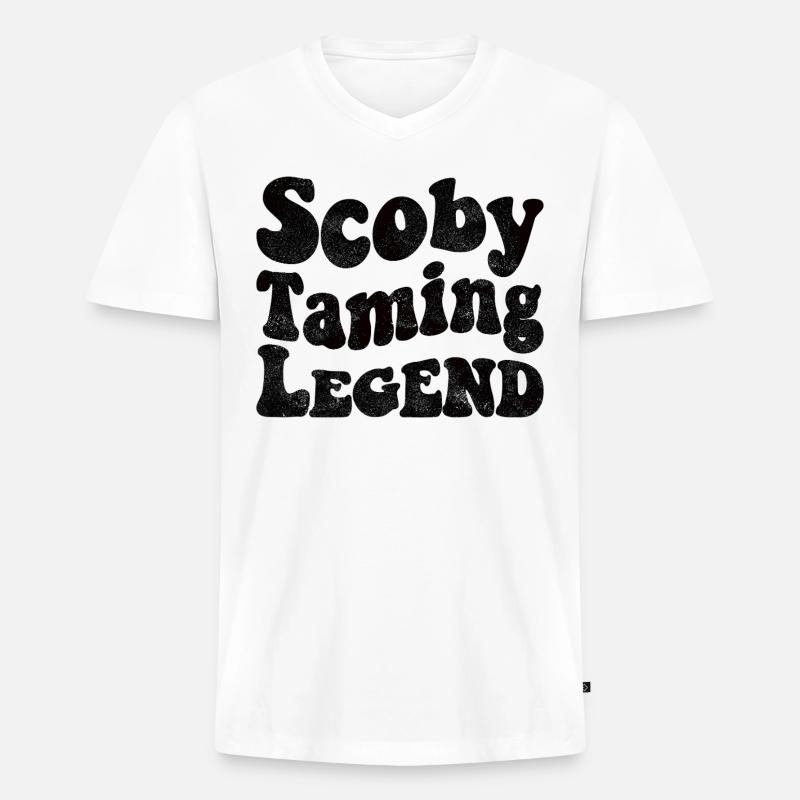 Scoby Taming Legend - Männer Premium Bio T-Shirt mit V-Ausschnitt - Weiß
