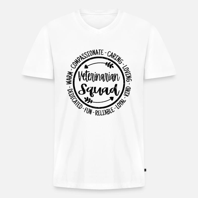 Tierarzt - Männer Premium Bio T-Shirt mit V-Ausschnitt - Weiß