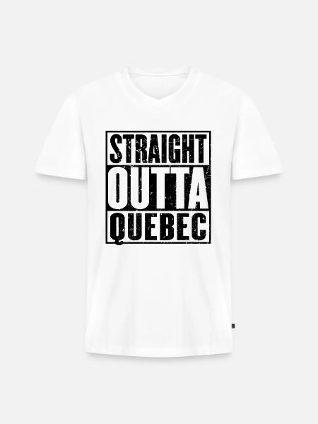 Straight Outta Quebec Vintage - Men's Premium Organic T-shirt with V-neck - white