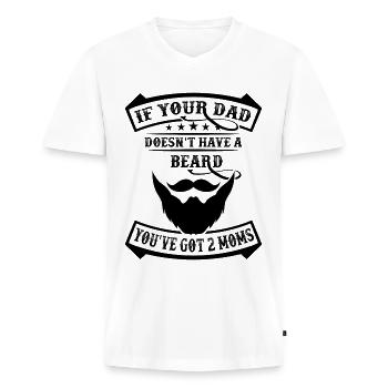 Bearded Dad: T-shirts and Accessories - Men's Premium Organic T-shirt with V-neck - white - Front - Nico (187cm)