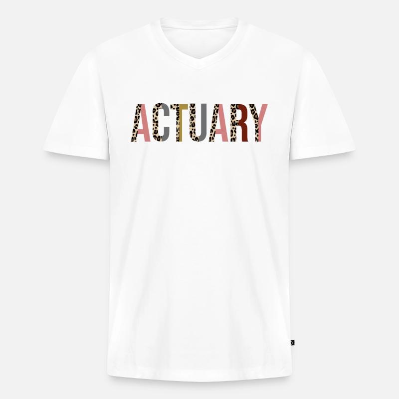 Aktuar - Männer Premium Bio T-Shirt mit V-Ausschnitt - Weiß