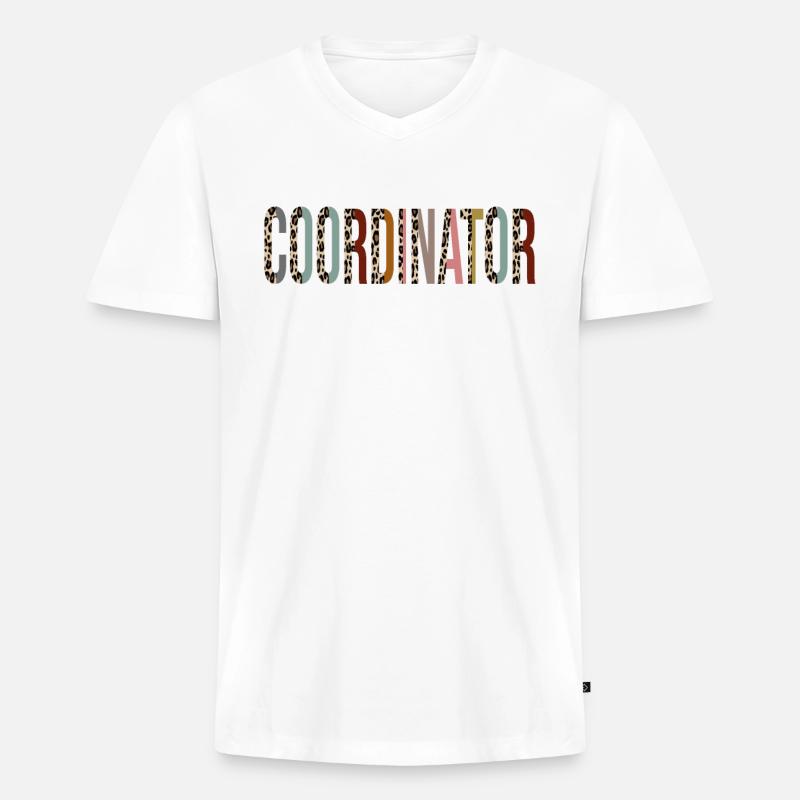 Koordinator - Männer Premium Bio T-Shirt mit V-Ausschnitt - Weiß