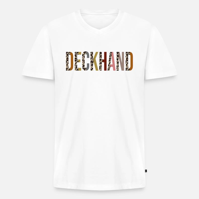 Decksmann - Männer Premium Bio T-Shirt mit V-Ausschnitt - Weiß