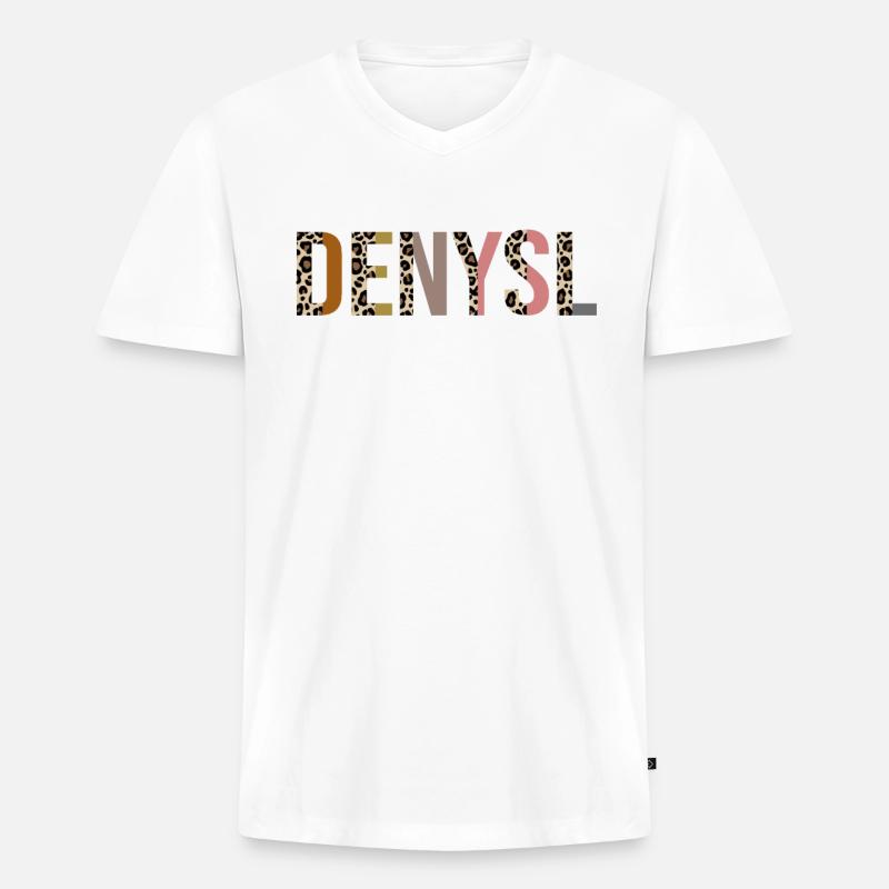 Denysl | - Männer Premium Bio T-Shirt mit V-Ausschnitt - Weiß