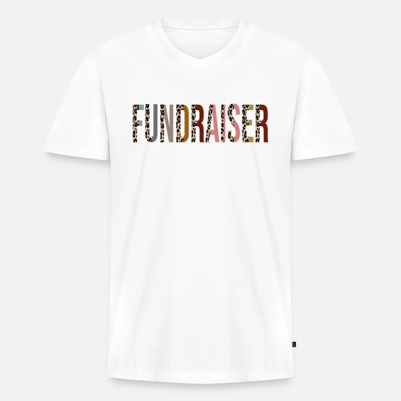 Spendenaktion - Männer Premium Bio T-Shirt mit V-Ausschnitt - Weiß