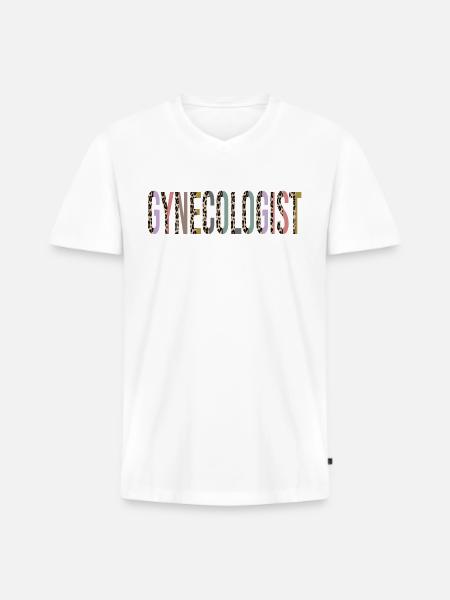 Gynecologist - Men's Premium Organic T-shirt with V-neck - white