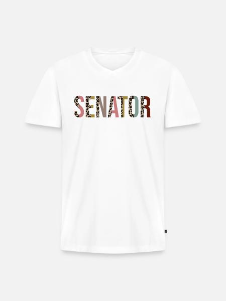 Senator - Men's Premium Organic T-shirt with V-neck - white