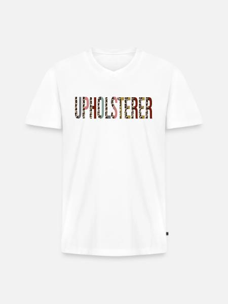 Polsterer - Männer Premium Bio T-Shirt mit V-Ausschnitt - Weiß