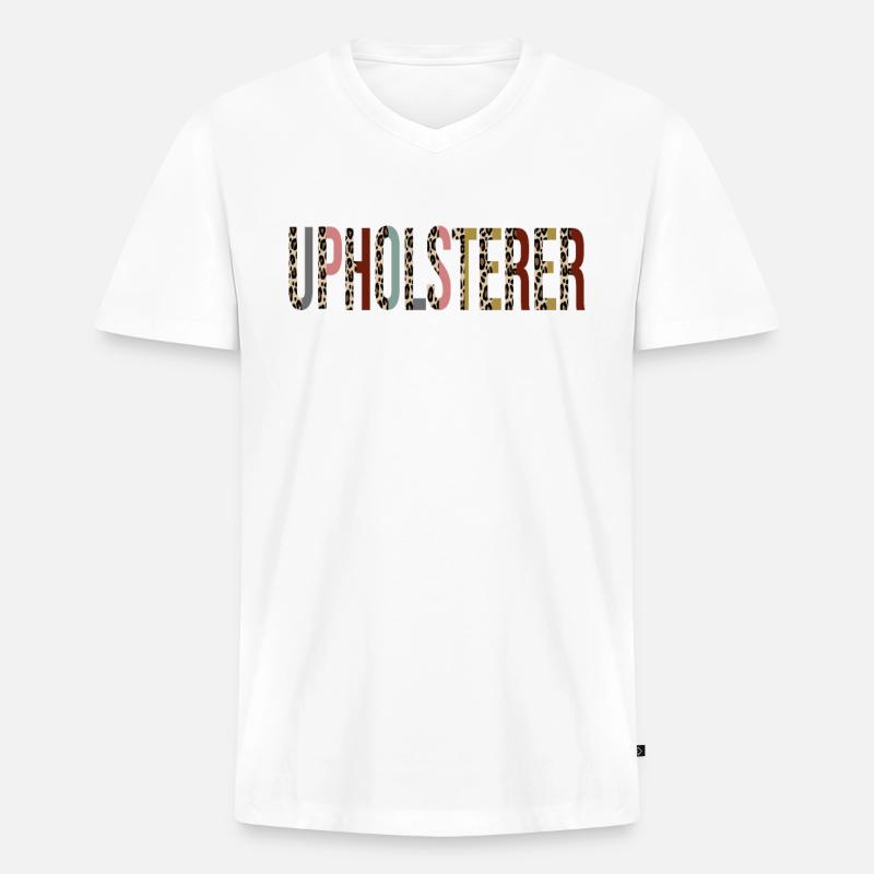 Polsterer - Männer Premium Bio T-Shirt mit V-Ausschnitt - Weiß