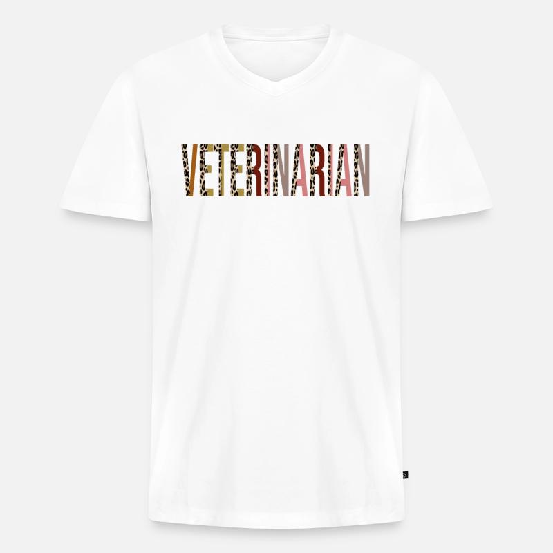 Tierarzt - Männer Premium Bio T-Shirt mit V-Ausschnitt - Weiß