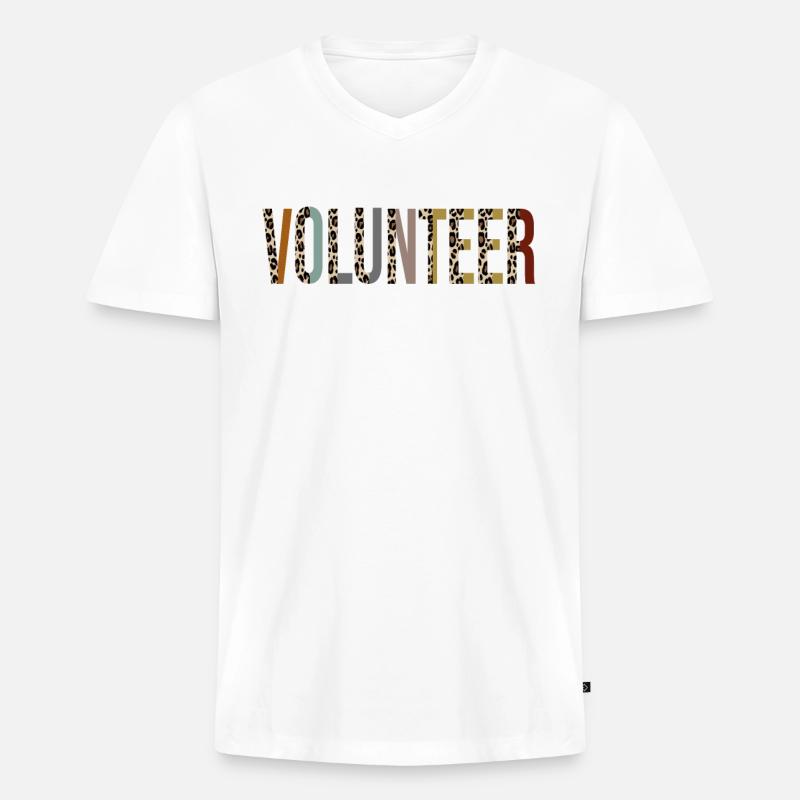 Freiwilliger - Männer Premium Bio T-Shirt mit V-Ausschnitt - Weiß