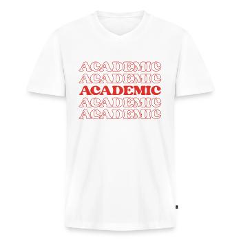 Akademischer Professor Lehrbeauftragter Tutor Lehrer - Männer Premium Bio T-Shirt mit V-Ausschnitt - Weiß - Vorne - Nico (187cm)