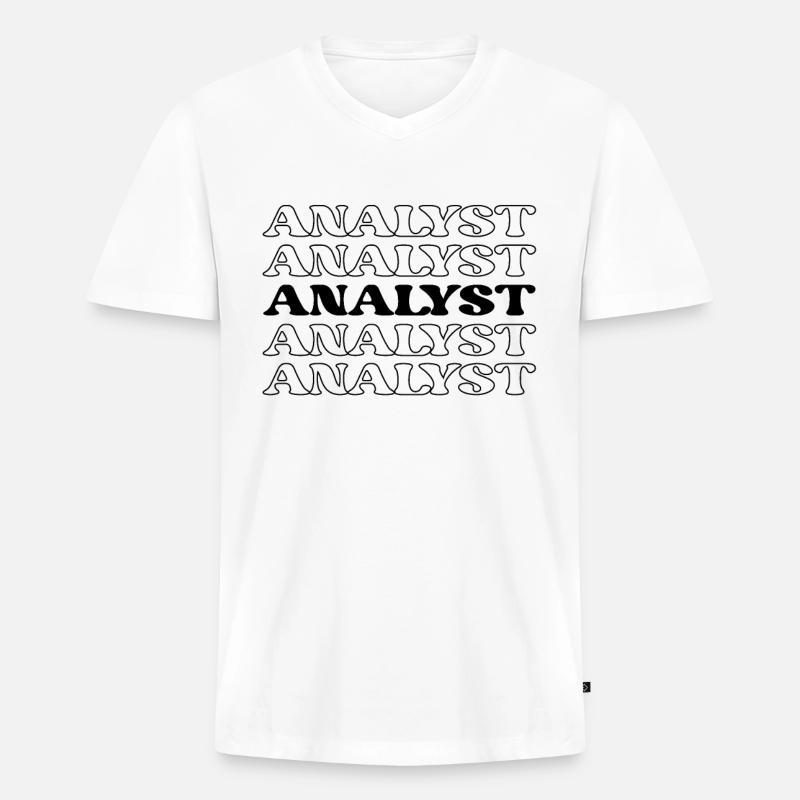 Analyst Buchhalter Data Scientist Tabellenkalkulation - Männer Premium Bio T-Shirt mit V-Ausschnitt - Weiß