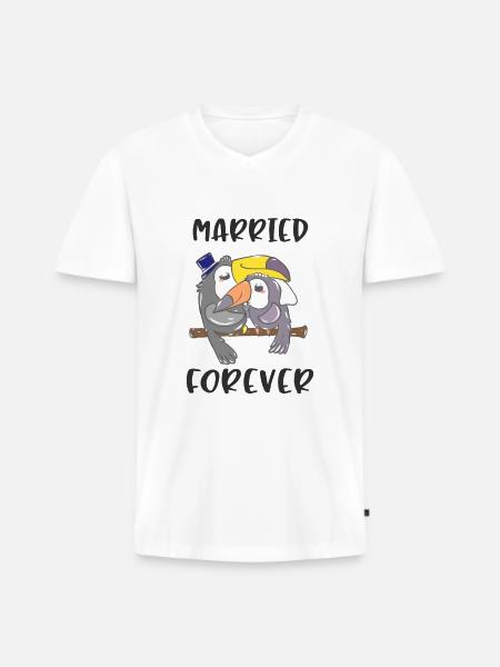 Wedding marriage marriage marriage married - Men's Premium Organic T-shirt with V-neck - white