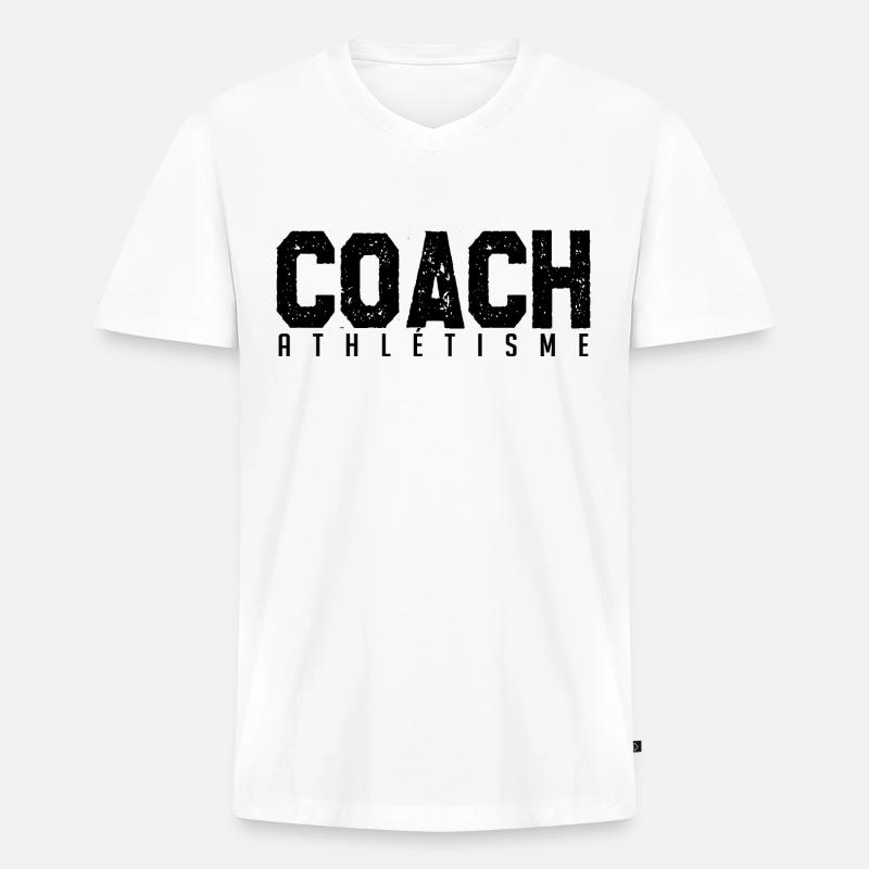 Athletiktrainer. Athletiktrainer. Trainer. - Männer Premium Bio T-Shirt mit V-Ausschnitt - Weiß