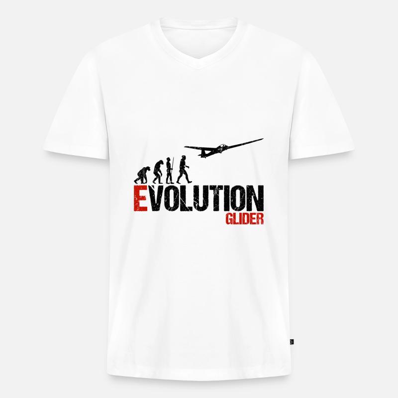Glider Glider Glider Evolution Drôle - T-shirt encolure en V Premium bio Homme - blanc