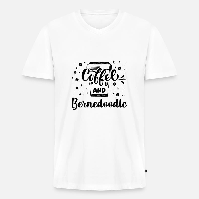 Bernedoodle - Männer Premium Bio T-Shirt mit V-Ausschnitt - Weiß