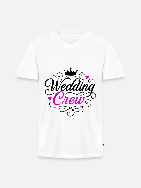 Wedding Team Bride Groom - Men's Premium Organic T-shirt with V-neck - white