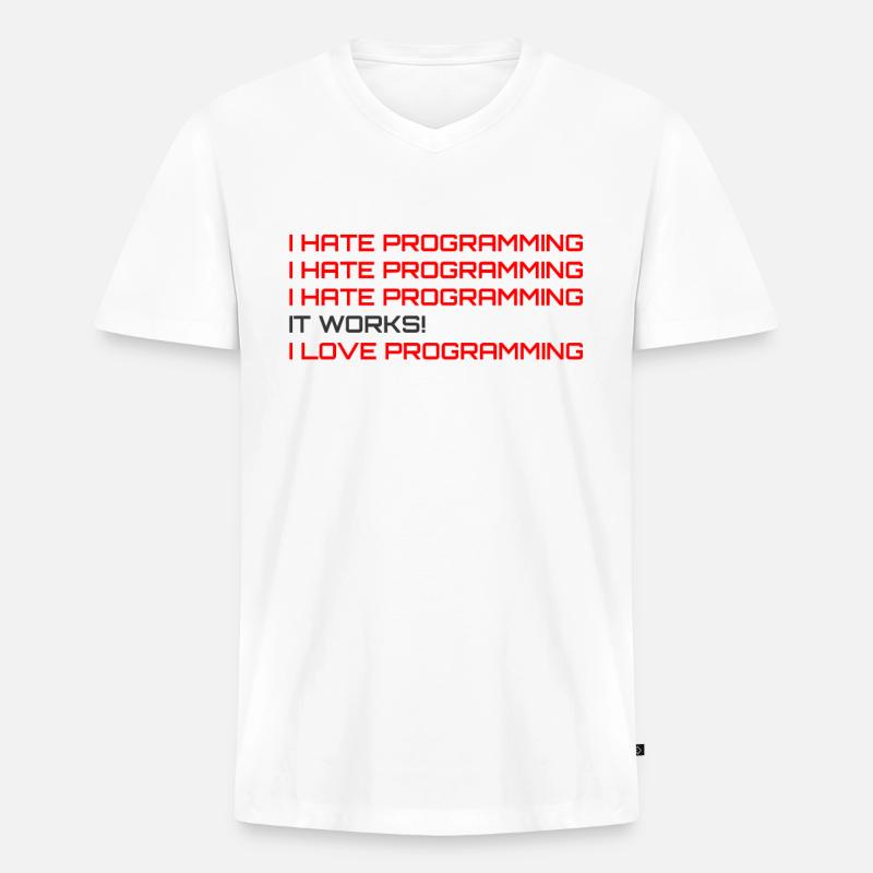 Computerprogrammierer Codierer Software Engineers Geschenk - Männer Premium Bio T-Shirt mit V-Ausschnitt - Weiß