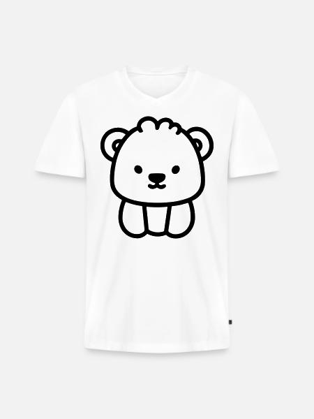 Teddy Bear - Men's Premium Organic T-shirt with V-neck - white
