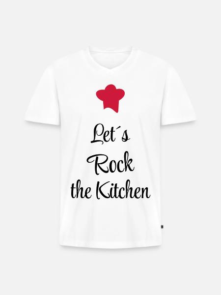 Let's rock the Kitchen - Men's Premium Organic T-shirt with V-neck - white