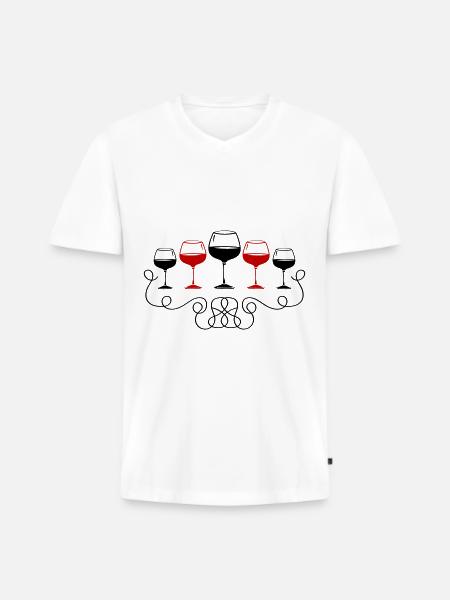 Wine Red Wine Glass Icon - Men's Premium Organic T-shirt with V-neck - white