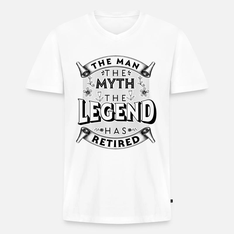 The Legend has Retired - Männer Premium Bio T-Shirt mit V-Ausschnitt - Weiß