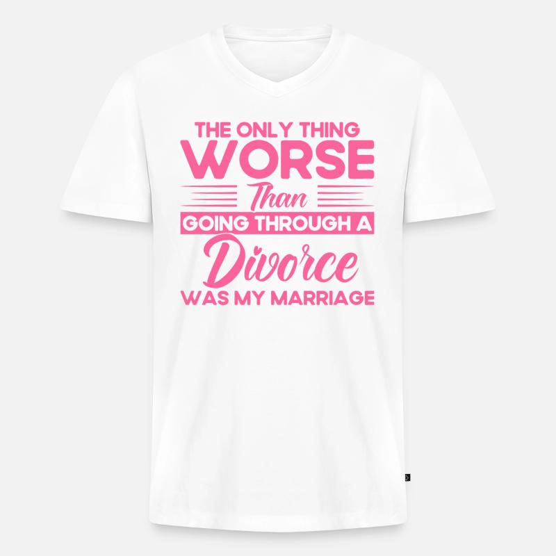 Ex Partner Scheidung Geschiedene Geschenk - Männer Premium Bio T-Shirt mit V-Ausschnitt - Weiß