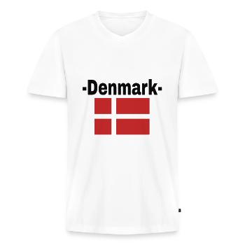 Denmark - Men's Premium Organic T-shirt with V-neck - white - Front - Nico (187cm)