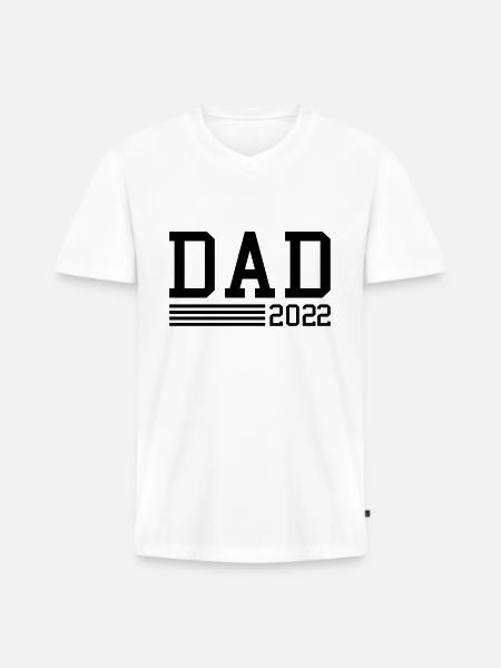 Dad 2022 - Männer Premium Bio T-Shirt mit V-Ausschnitt - Weiß