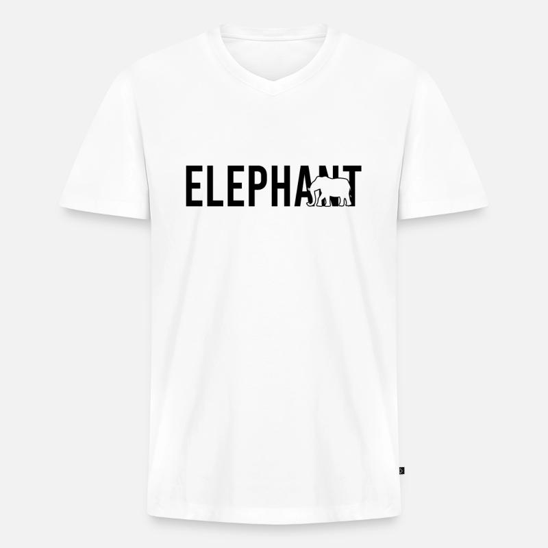 Elefant elephant - Männer Premium Bio T-Shirt mit V-Ausschnitt - Weiß