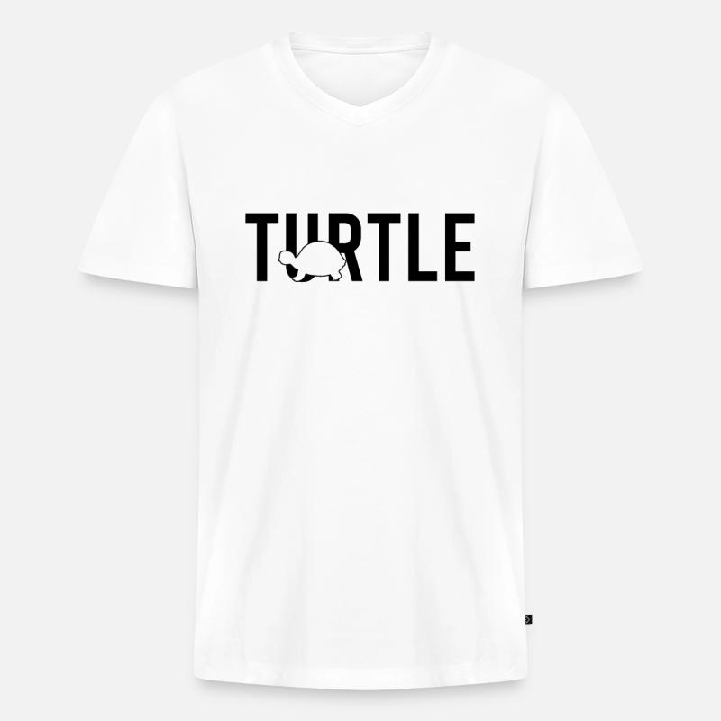 Schildkröte turtle - Männer Premium Bio T-Shirt mit V-Ausschnitt - Weiß