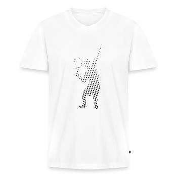 Tennis Tennisser - Mannen Premium Bio T-shirt met V-hals - wit - Voor - Nico (187cm)