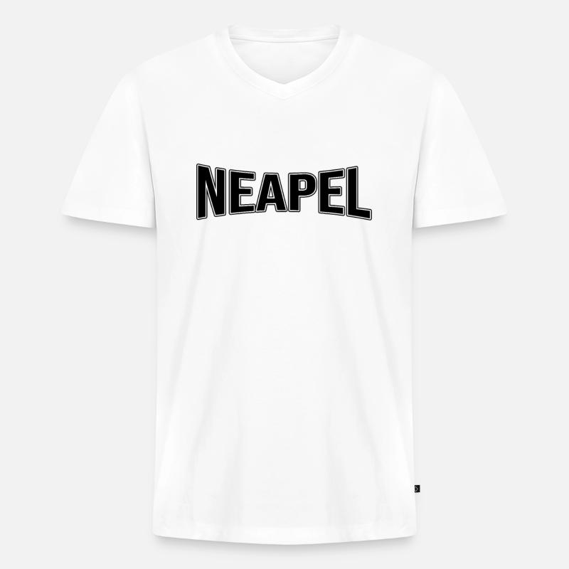 Neapel - Männer Premium Bio T-Shirt mit V-Ausschnitt - Weiß